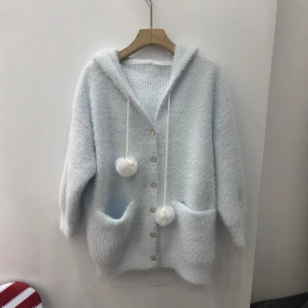 Damen Kuschelige Kapuzenjacke Shop Nory