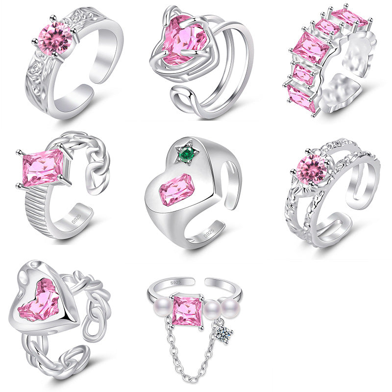 Damenring mit eleganter Zirkonia-Verkettung und filigranem Design Shop Nory