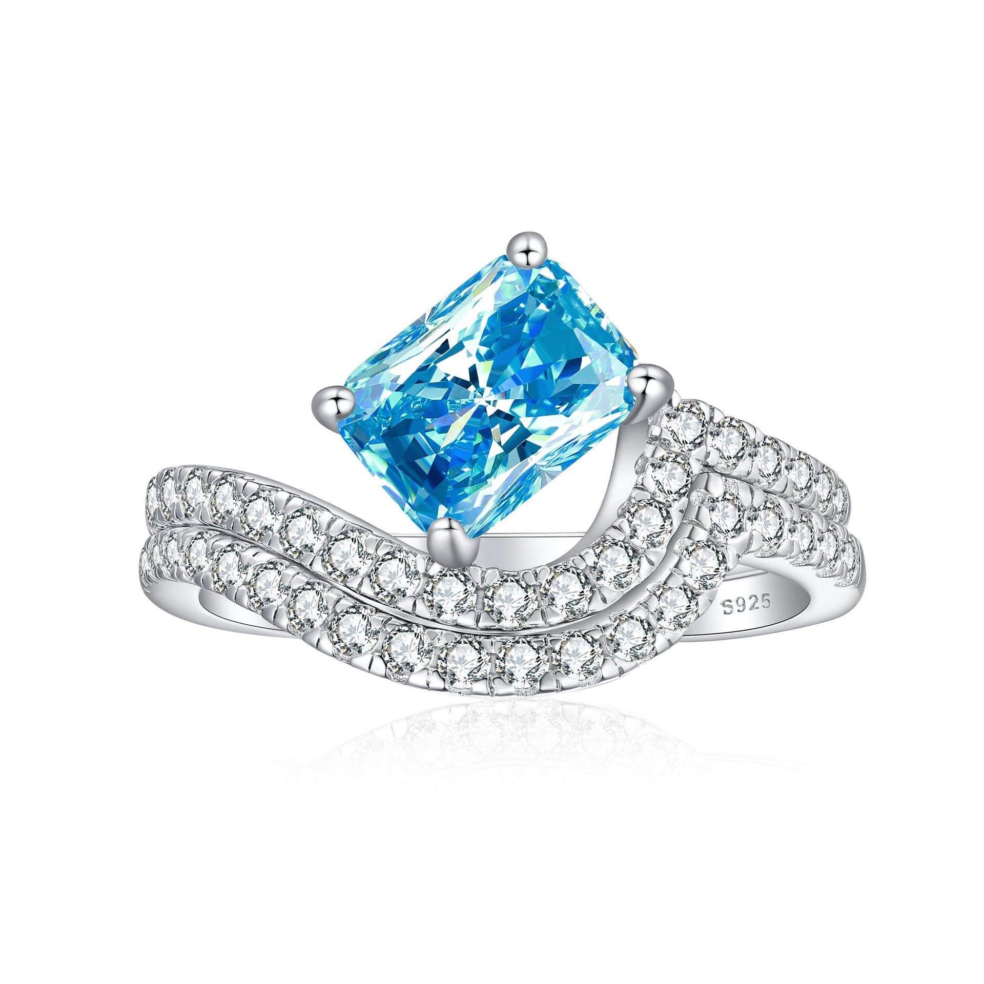 Damen eleganter Ring mit funkelndem Edelstein und Zirkonia-Verzierung Shop Nory