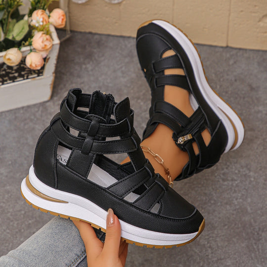 Damen Sportliche Plateau-Sandale mit geflochtenem Riemen und dämpfender Profilsohle Shop Nory