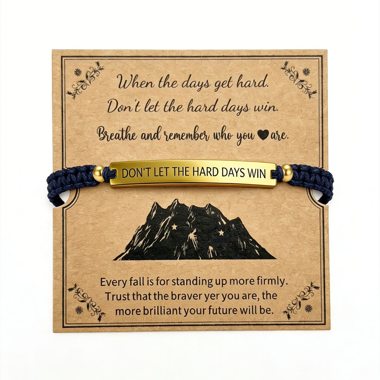Damen Motivationsarmband mit verstellbarem Knoten und inspirierendem Spruch Shop Nory