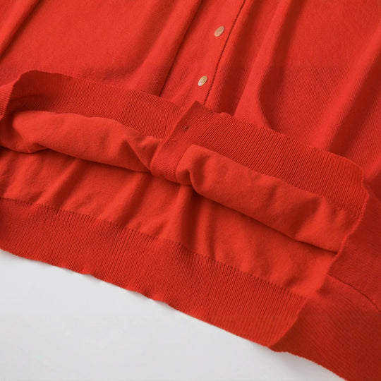 Damen Leichter Dreiviertelarm Knopf-Cardigan mit Rundhals und verlängerter Rippenblende Shop Nory