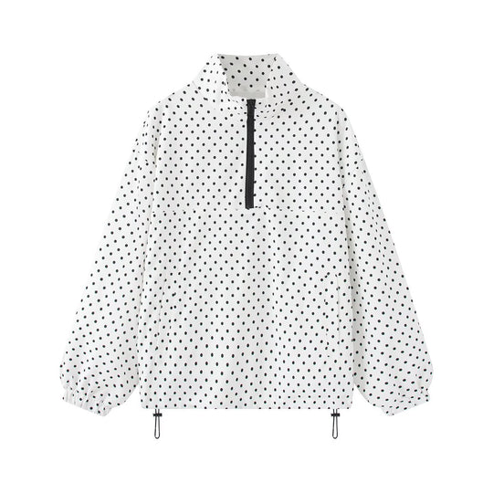 Damen Wasserabweisender Oversize-Anorak mit halbem Reißverschluss und Kängurutasche Shop Nory