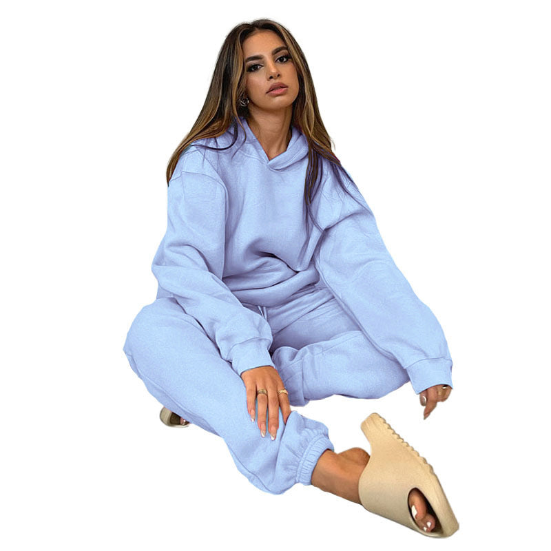 Damen nan lässiges Oversize-Kapuzenloungewear-Set mit fleecegefüttertem Hoodie und hochgeschnittener Jogginghose Shop Nory