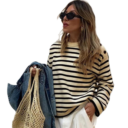 Damen Lässiger Pullover mit Streifen Shop Nory