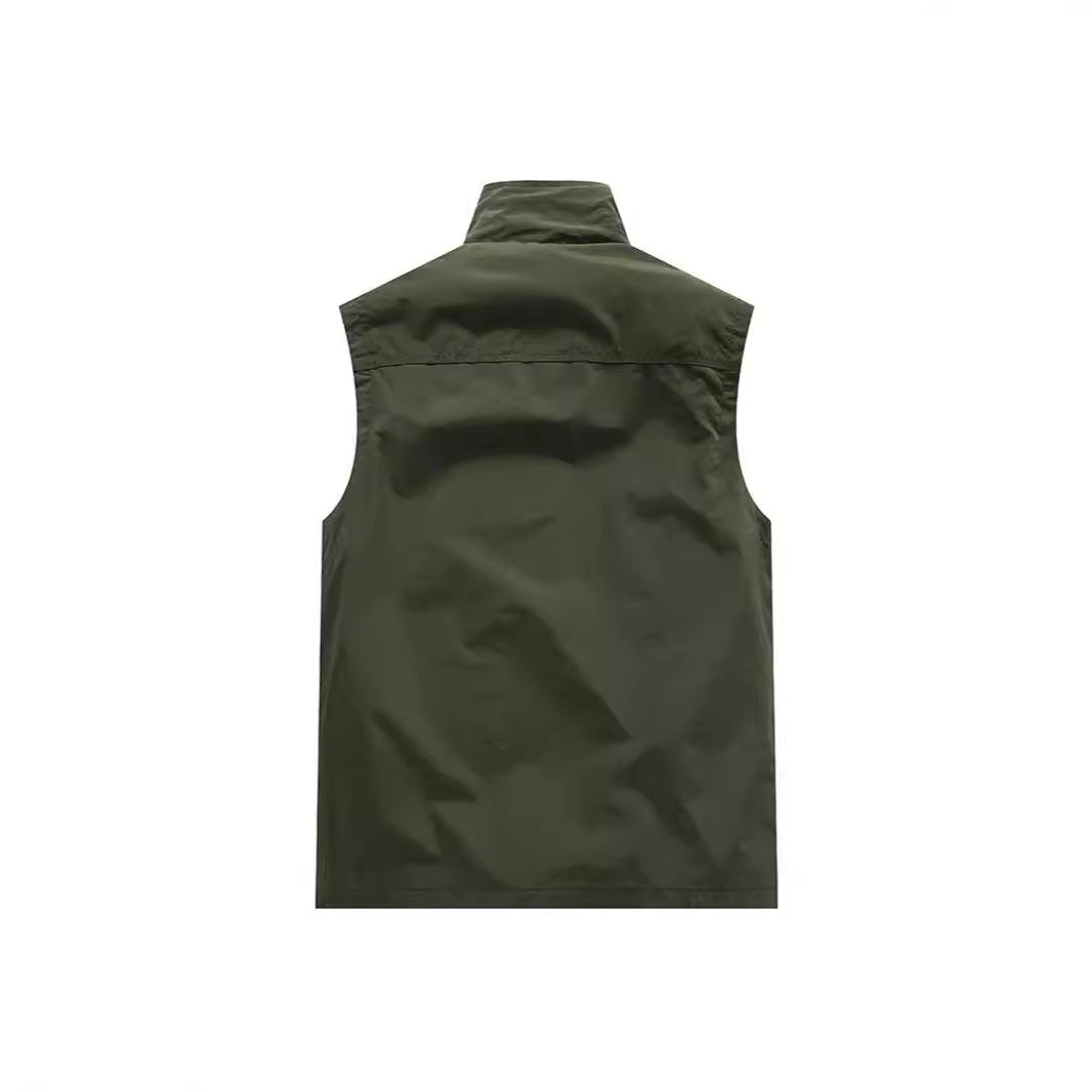 Herren Leichte Utility-Weste mit Mesh-Innenfutter, Reißverschluss und hohem Stehkragen Shop Nory