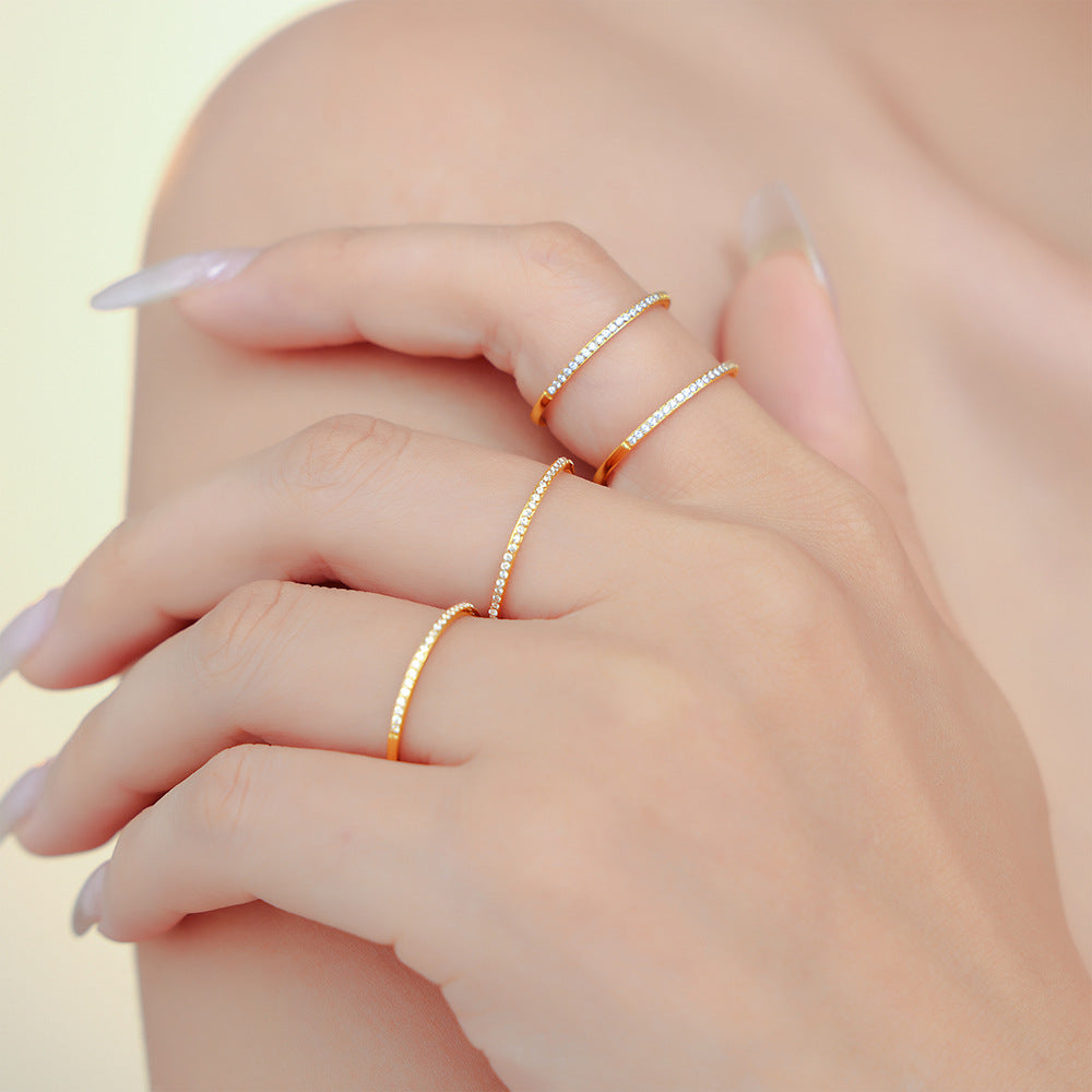 Damen zarter Zirkonring aus Edelstahl Shop Nory