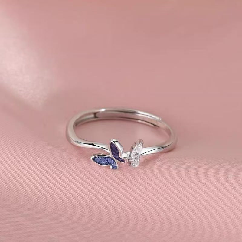 Damen filigraner Ring mit kunstvollem Schmetterlingsdesign Shop Nory