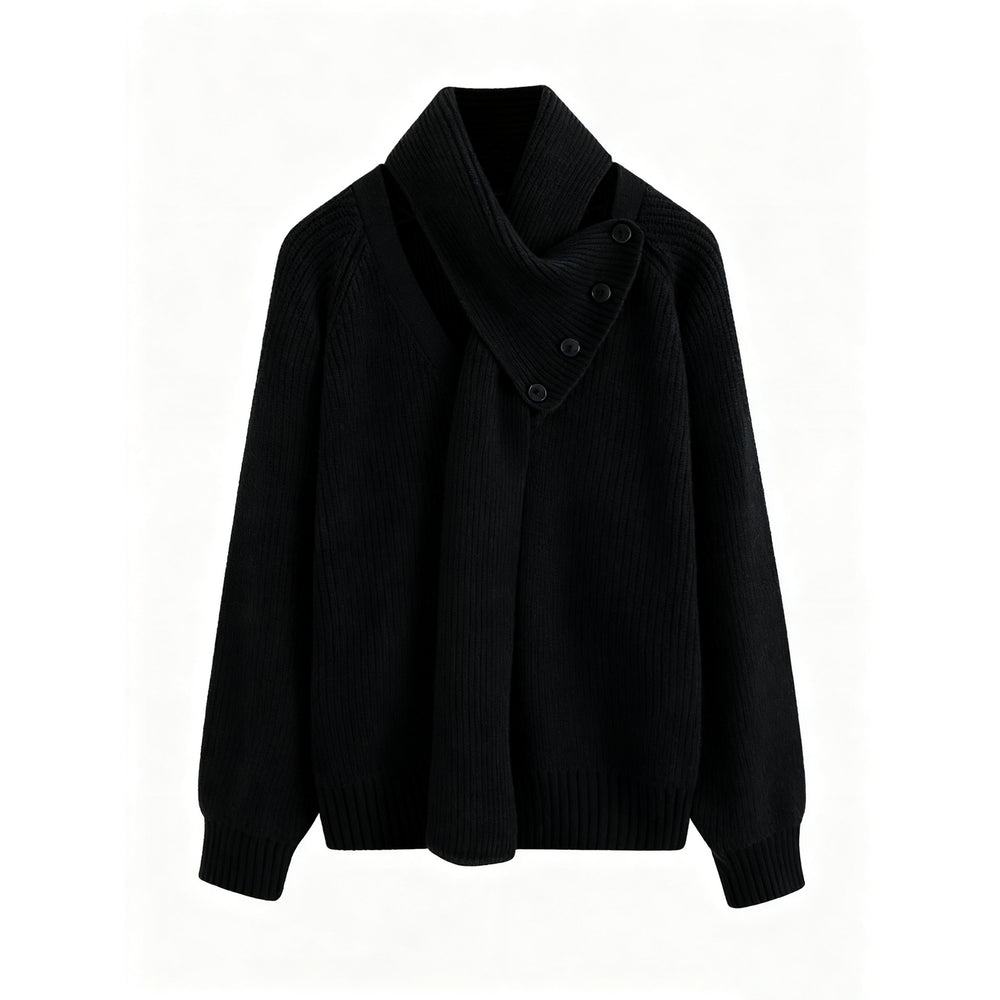 Damen Grobstrickpullover mit asymmetrischem Kragen Shop Nory