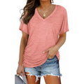 Damen V-Ausschnitt T-Shirt Aus Weichem Single Jersey