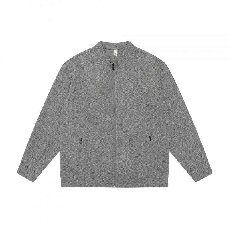 Unisex Minimalistische Oversize Zip-Jacke mit Stehkragen und verdeckten Reißverschlusstaschen Shop Nory