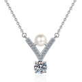 Damen Halskette mit elegantem V-Design und strahlendem Zirkonia Shop Nory