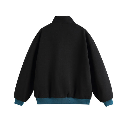 Damen Leichte Stehkragen-Jacke mit folkloren Stickapplikationen und gerippten Bündchen Shop Nory
