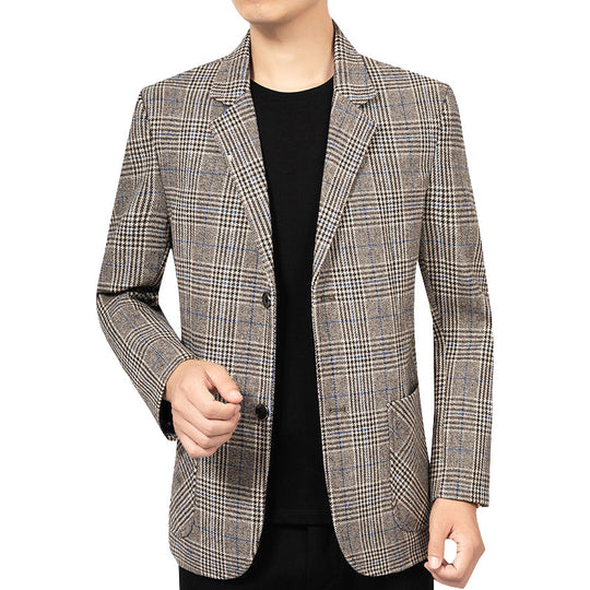 Herren Glencheck-Sakko Slim Fit aus Wollmischung mit dezentem Overcheck Shop Nory