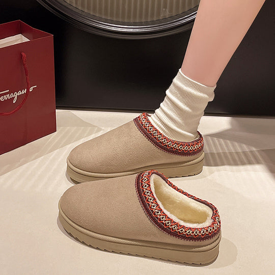 Damen Gefütterte Slipper‑Mules mit Teddyfutter und geflochtenem Saum Shop Nory