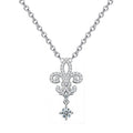 Damen Halskette mit floralen Design und funkelndem Anhänger Shop Nory