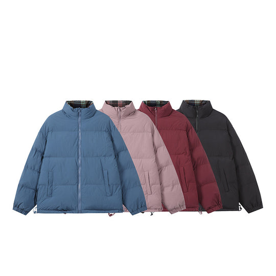 Unisex Boxy-Kurzparka mit gesteppter Isolierung, Tunnelzugsaum und kariert gefüttertem Kragen Shop Nory