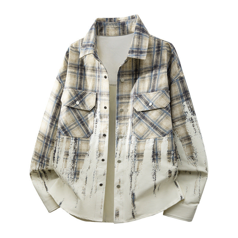Herren Modische Karo Hemdjacke Shop Nory