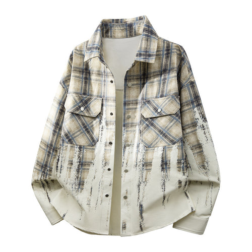 Herren Modische Karo Hemdjacke Shop Nory