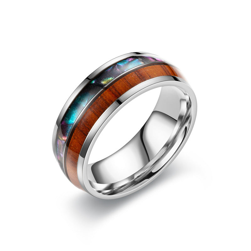 Herren Ring mit exklusivem Holz- und Edelstahl-Design Shop Nory