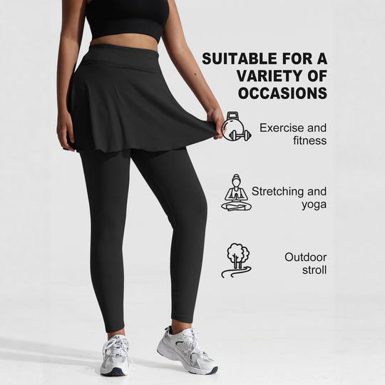 Damen Thermal-Leggings mit integriertem Sportrock und Fleece-Futter Shopy Nory