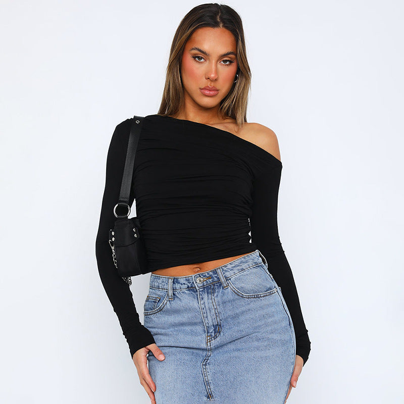 Damen asymmetrisches Langarmoberteil