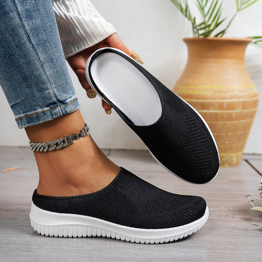 Damen Atmungsaktive Slip-On Freizeitschuhe mit flexiblem Strick-Obermaterial Shopnory