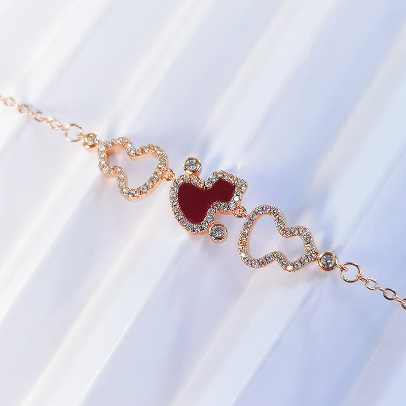 Damen Halskette mit herzförmigem Anhänger und funkelnden Zirkonia Shop Nory