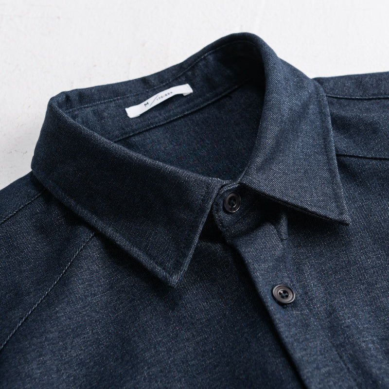 Herren Weiches Denim-Overshirt mit Pattentasche und lockerem Schnitt Shop Nory