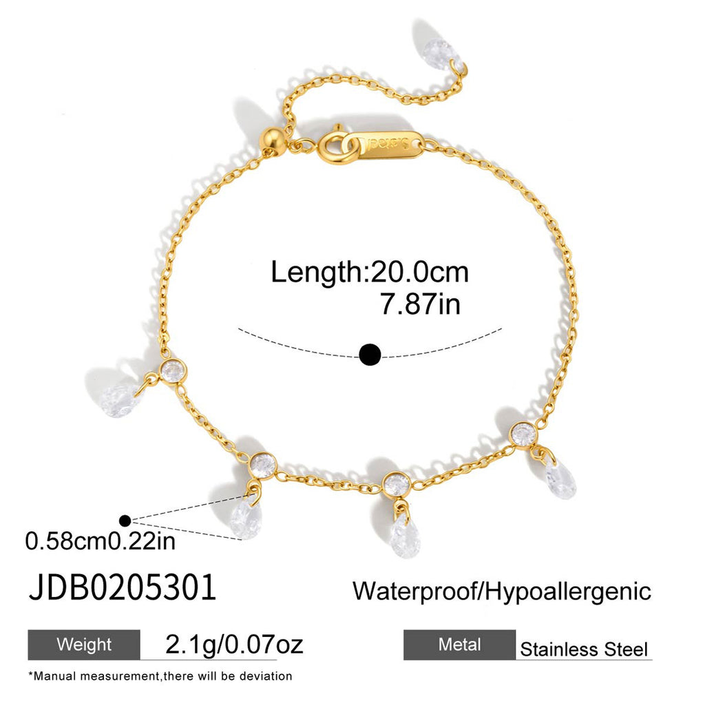 Damen Armband mit eleganten Wasserfall-Anhängern aus hypoallergenem Edelstahl Shop Nory