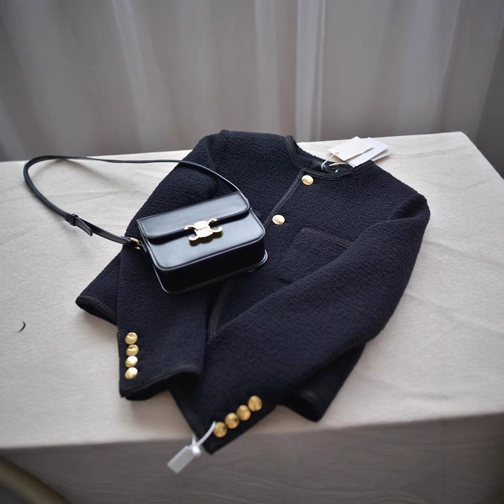 Damen Modische Boucléjacke mit goldenen Knöpfen Shop Nory