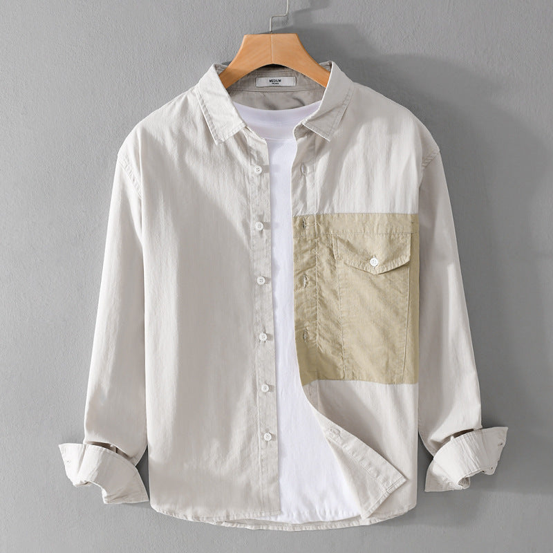 Herren Kontrast-Brusttaschen-Overshirt aus leichter Baumwollmischung mit Relaxed‑Fit Shop Nory