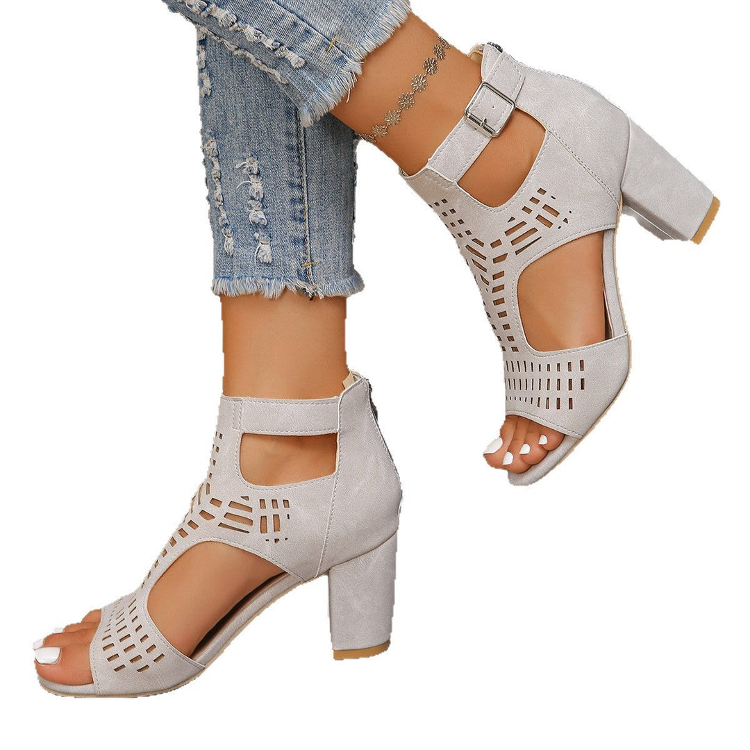 Damen Offene High-Heel Sandalen mit modischem Durchbruchsdesign