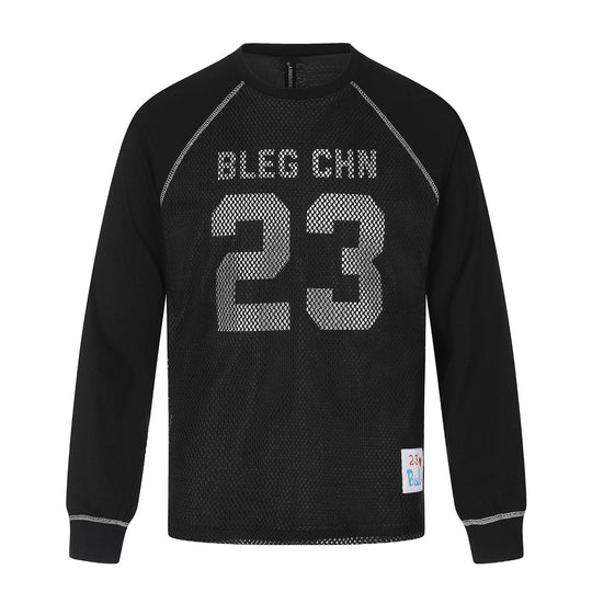Herren Sportives Mesh-Layer Rundhals‑Sweatshirt mit Raglanärmeln und Front‑Print Shop Nory