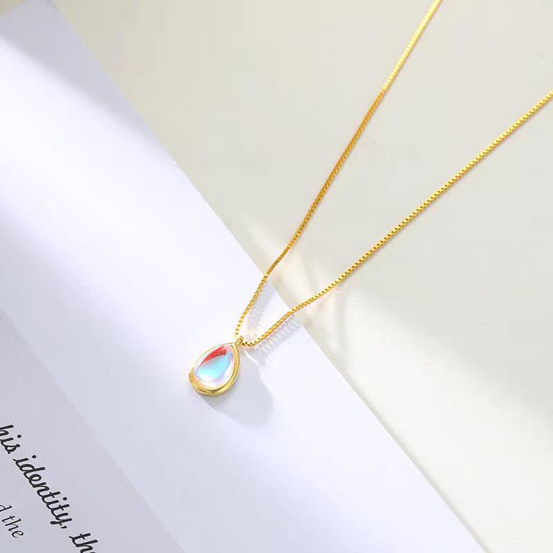 Damen Tropfen Pendant Halskette mit vergoldeter Kette Shop Nory