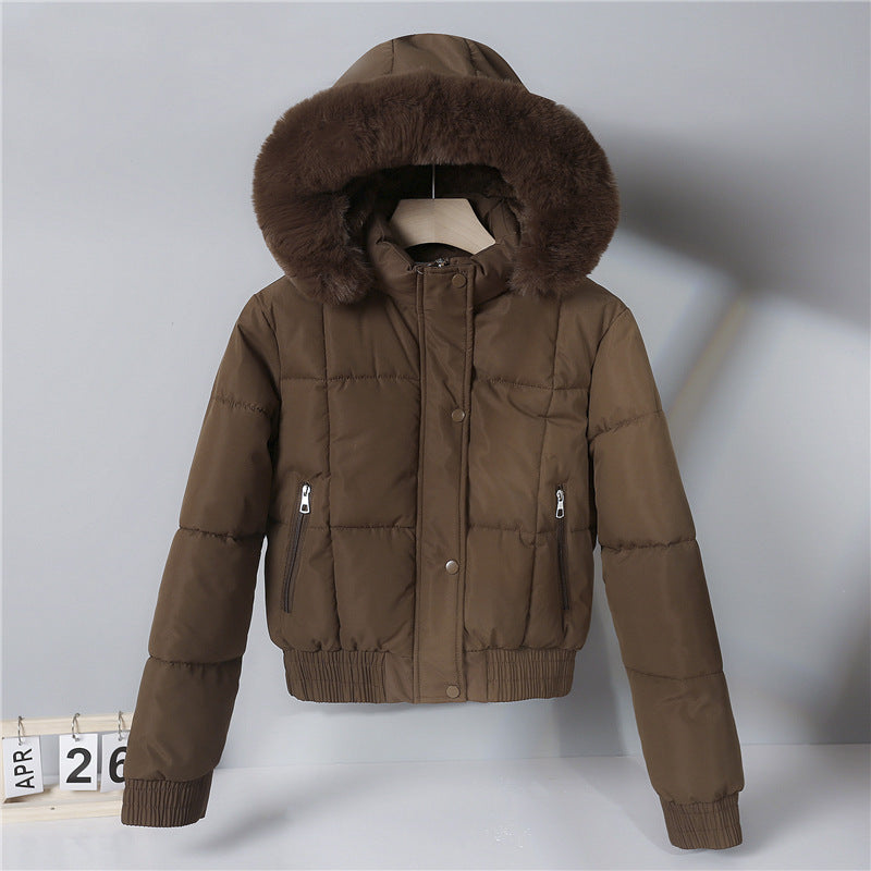 Damen nan gesteppte Bomberjacke mit Kapuze und Kunstfellbesatz Shop Nory