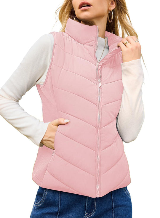 Damen Steppweste mit hohem Stehkragen und figurbetonten Stretchseiten Shop Nory