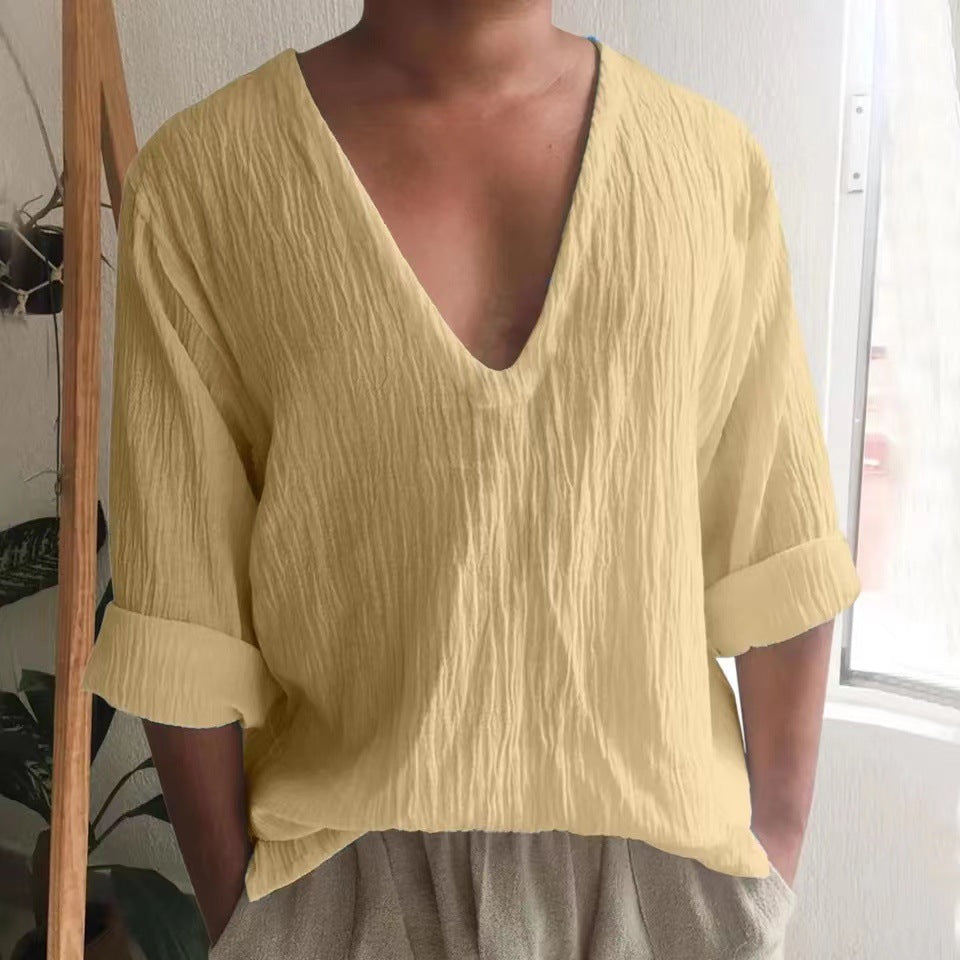 Herren lässiges V-Ausschnitt T-Shirt