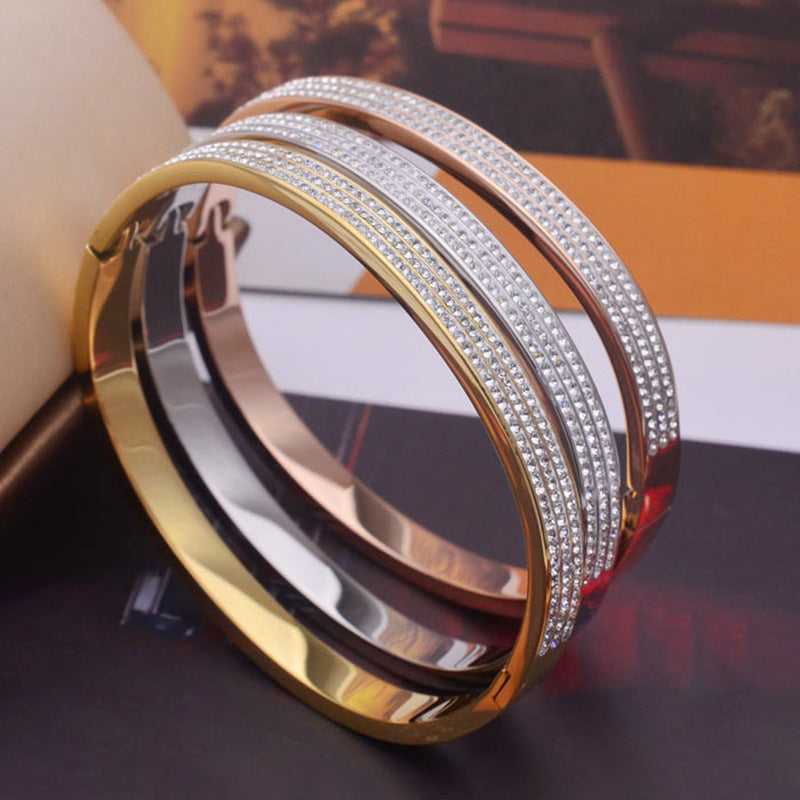 Damen Kristallbesetztes Gold Armband Shop Nory