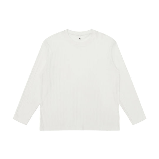 Unisex Fein geripptes Langarmshirt mit Rundhalsausschnitt und leichter Oversize-Silhouette Shop Nory