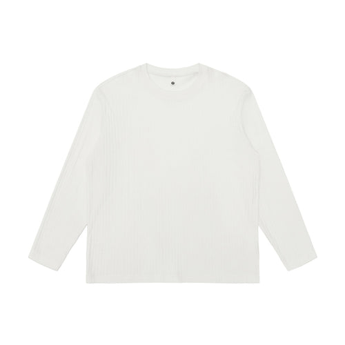 Unisex Fein geripptes Langarmshirt mit Rundhalsausschnitt und leichter Oversize-Silhouette Shop Nory