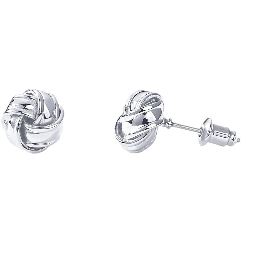 Damen Ohrstecker mit elegantem Knoten-Design und funkelnden Zirkonia Shop Nory