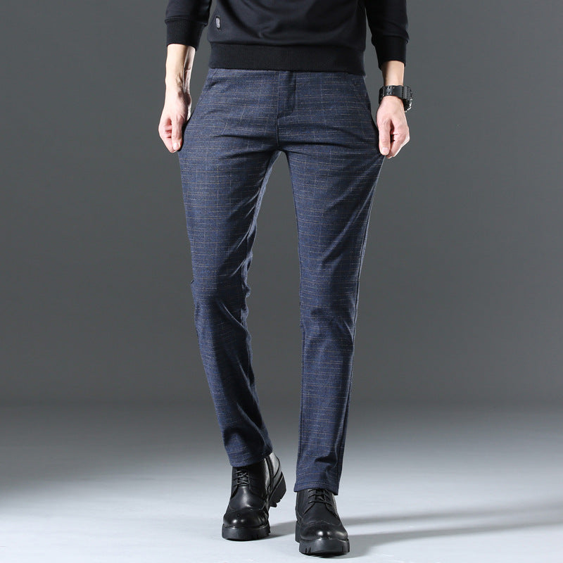 Herren moderne Chinohose mit elastischem Bund und seitlichen Taschen