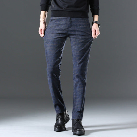 Herren moderne Chinohose mit elastischem Bund und seitlichen Taschen