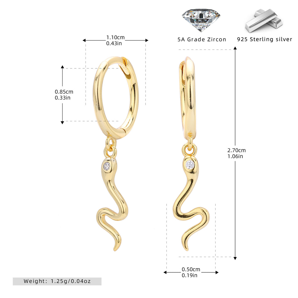 Damen Ohrhänger mit elegantem Schlangen-Design Shop Nory