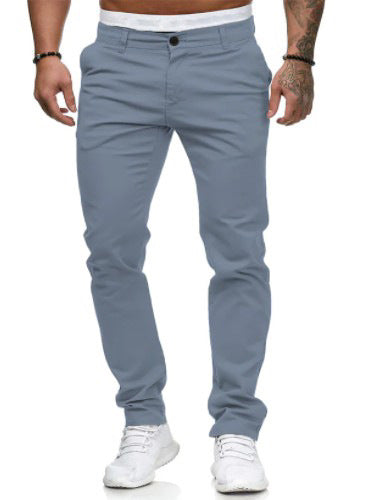 Herren Slim-Fit Chinohosen mit elastischem Bund und praktischen Taschen