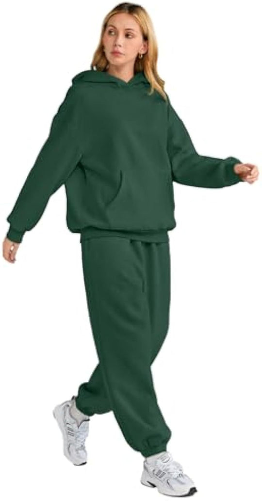 Damen Lässiges Hoodie-Jogging-Set aus French Terry mit Oversize-Kapuzenpullover und hochgeschnittener Jogginghose Shop Nory