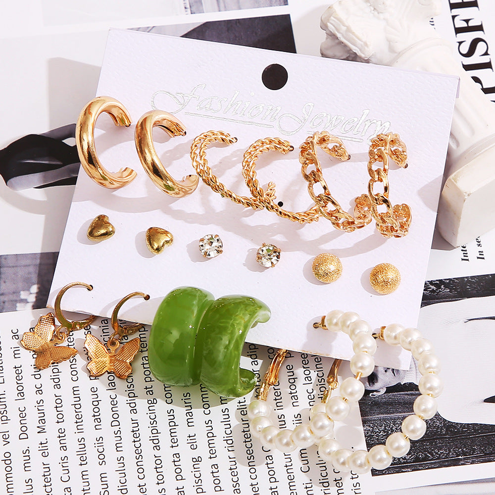 Damen Ohrringe Set mit eleganten Schmetterling- und Herzdesigns Shop Nory