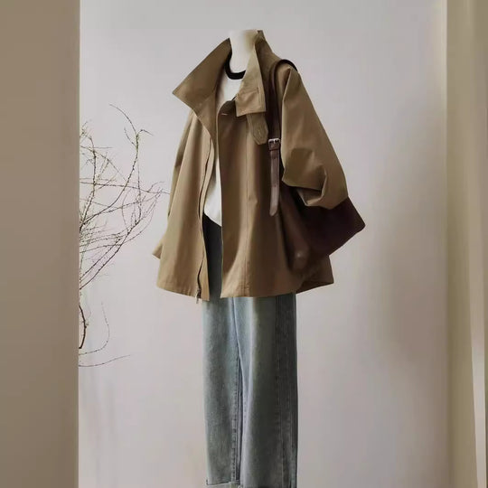 Damen Lässige, übergroße Utility-Jacke Shop Nory