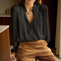 Damen Chiffonbluse mit romantischen Spitzenabschlüssen
